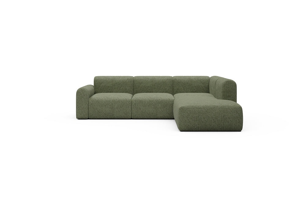 Rund Casual Modular Sofa - Configurations 2 - M2L - 266 x 224 cm - Open-end + 3 Seater - 775 Carreno Vivid Green