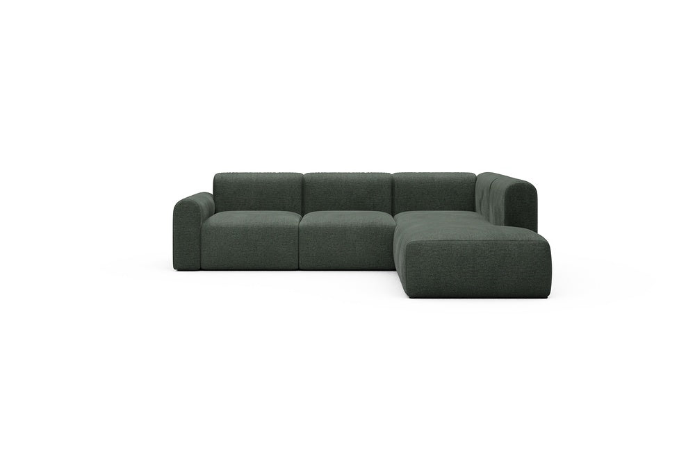 Rund Casual Modular Sofa - Configurations 2 - M2L - 266 x 224 cm - Open-end + 3 Seater - 818 Aivi Pine Green