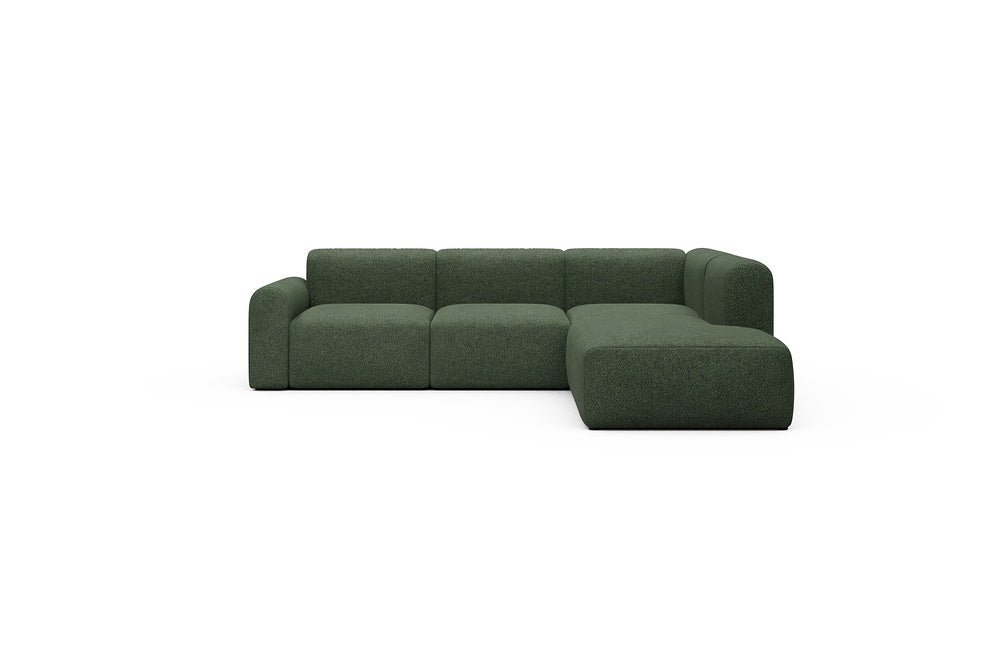 Rund Casual Modular Sofa - Configurations 2 - M2L - 266 x 224 cm - Open-end + 3 Seater - 869 Vanora Deep Green