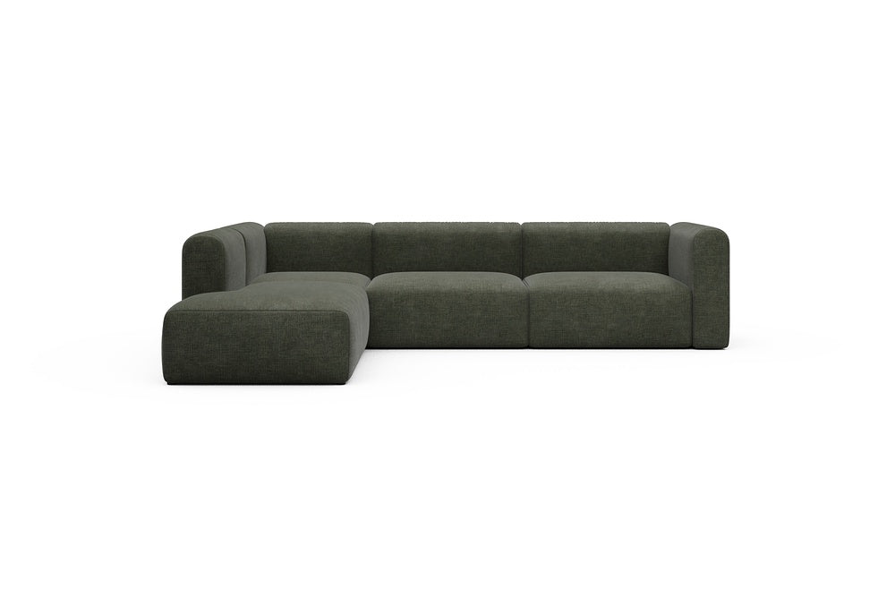 Rund Casual Modular Sofa - Configurations 2 - N1H - 312 x 224 cm - Open-end + 3,5 Seater - 413 Esina Olive Green