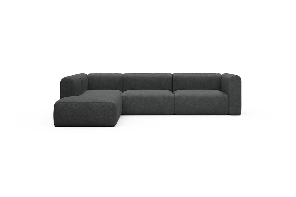 Rund Casual Modular Sofa - Configurations 2 - N1H - 312 x 224 cm - Open-end + 3,5 Seater - 529 Bouclé Charcoal