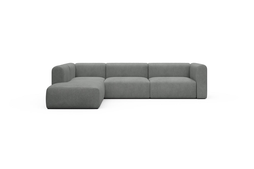 Rund Casual Modular Sofa - Configurations 2 - N1H - 312 x 224 cm - Open-end + 3,5 Seater - 533 Bouclé Ash Grey
