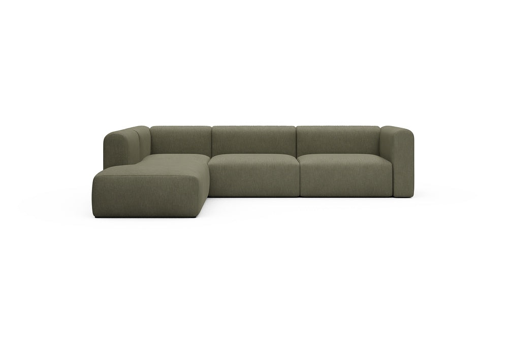 Rund Casual Modular Sofa - Configurations 2 - N1H - 312 x 224 cm - Open-end + 3,5 Seater - 575 Vivus Dusty Olive