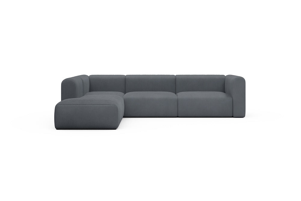 Rund Casual Modular Sofa - Configurations 2 - N1H - 312 x 224 cm - Open-end + 3,5 Seater - 592 Corduroy Silvermist