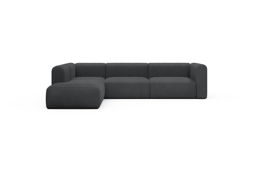 Rund Casual Modular Sofa - Configurations 2 - N1H - 312 x 224 cm - Open-end + 3,5 Seater - 593 Corduroy Graphite