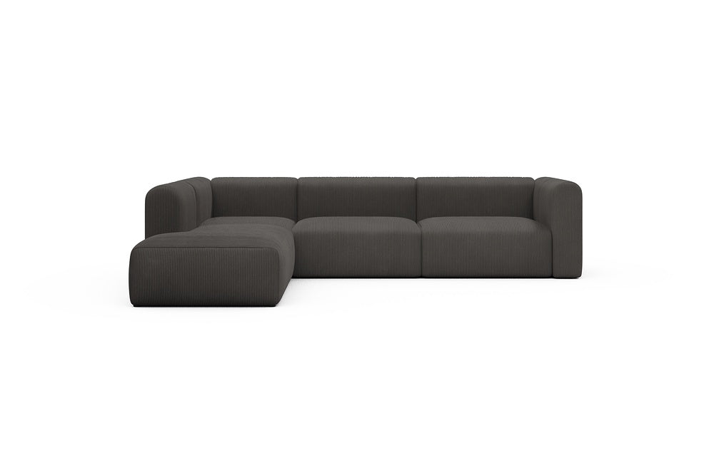 Rund Casual Modular Sofa - Configurations 2 - N1H - 312 x 224 cm - Open-end + 3,5 Seater - 597 Corduroy Charcoal