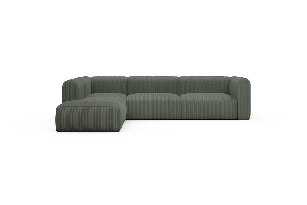 Rund Casual Modular Sofa - Configurations 2 - N1H - 312 x 224 cm - Open-end + 3,5 Seater - 598 Corduroy Sage