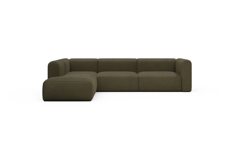 Rund Casual Modular Sofa - Configurations 2 - N1H - 312 x 224 cm - Open-end + 3,5 Seater - 599 Corduroy Olive