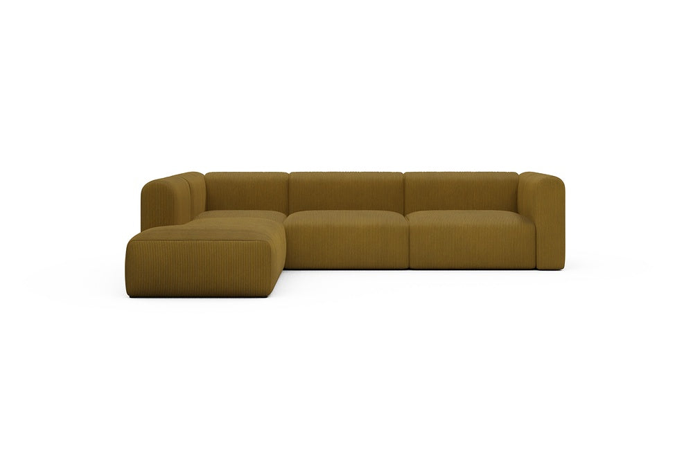 Rund Casual Modular Sofa - Configurations 2 - N1H - 312 x 224 cm - Open-end + 3,5 Seater - 601 Corduroy Ochre