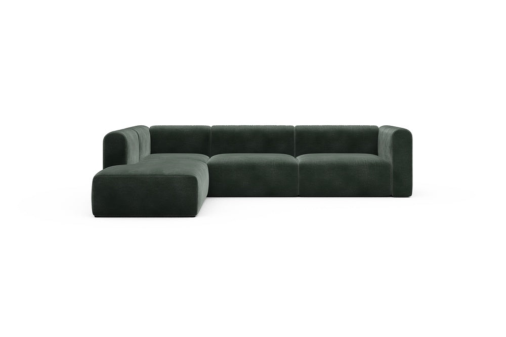 Rund Casual Modular Sofa - Configurations 2 - N1H - 312 x 224 cm - Open-end + 3,5 Seater - 814 Smooth Laural Green