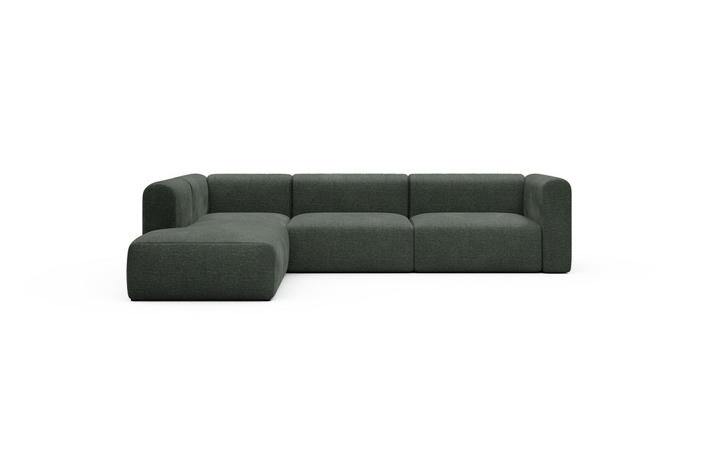 Rund Casual Modular Sofa - Configurations 2 - N1H - 312 x 224 cm - Open-end + 3,5 Seater - 818 Aivi Pine Green