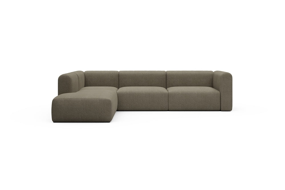 Rund Casual Modular Sofa - Configurations 2 - N1H - 312 x 224 cm - Open-end + 3,5 Seater - 850 Mahoga Caramel Grey