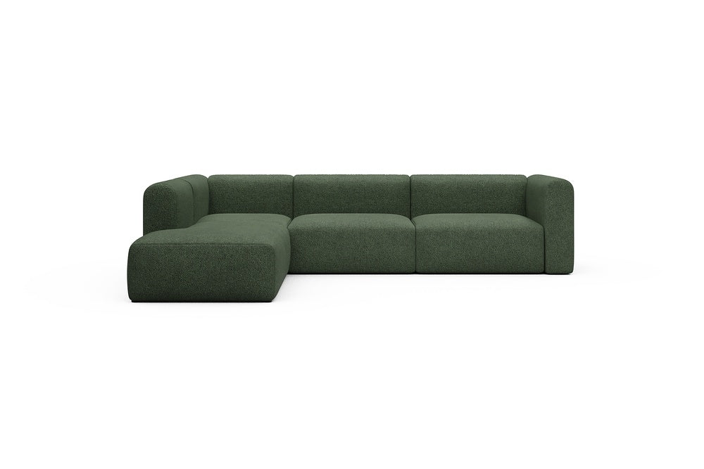 Rund Casual Modular Sofa - Configurations 2 - N1H - 312 x 224 cm - Open-end + 3,5 Seater - 869 Vanora Deep Green