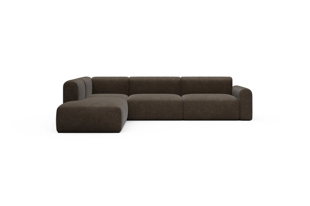 Rund Casual Modular Sofa - Configurations 2 - N1L - 312 x 224 cm - 3,5 Seater + Open-end - 411 Esina Cedar Brown