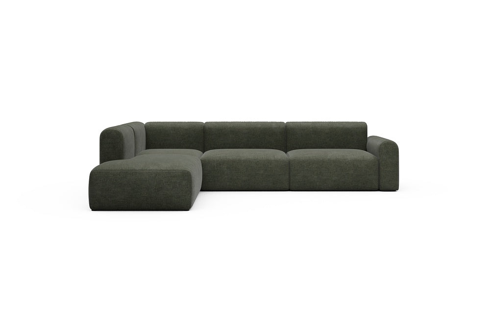 Rund Casual Modular Sofa - Configurations 2 - N1L - 312 x 224 cm - 3,5 Seater + Open-end - 413 Esina Olive Green