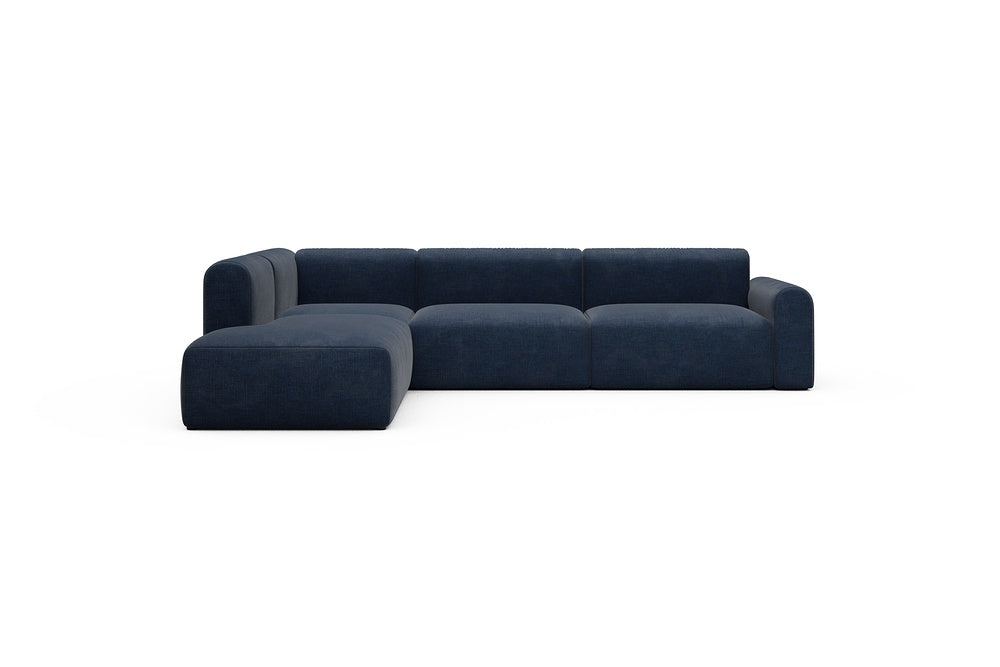 Rund Casual Modular Sofa - Configurations 2 - N1L - 312 x 224 cm - 3,5 Seater + Open-end - 414 Esina Indigo Blue