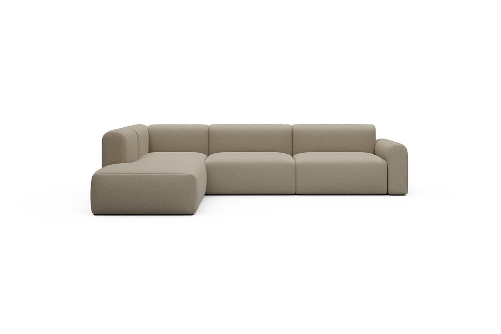 Rund Casual Modular Sofa - Configurations 2 - N1L - 312 x 224 cm - 3,5 Seater + Open-end - 445 Satya Natural Biege