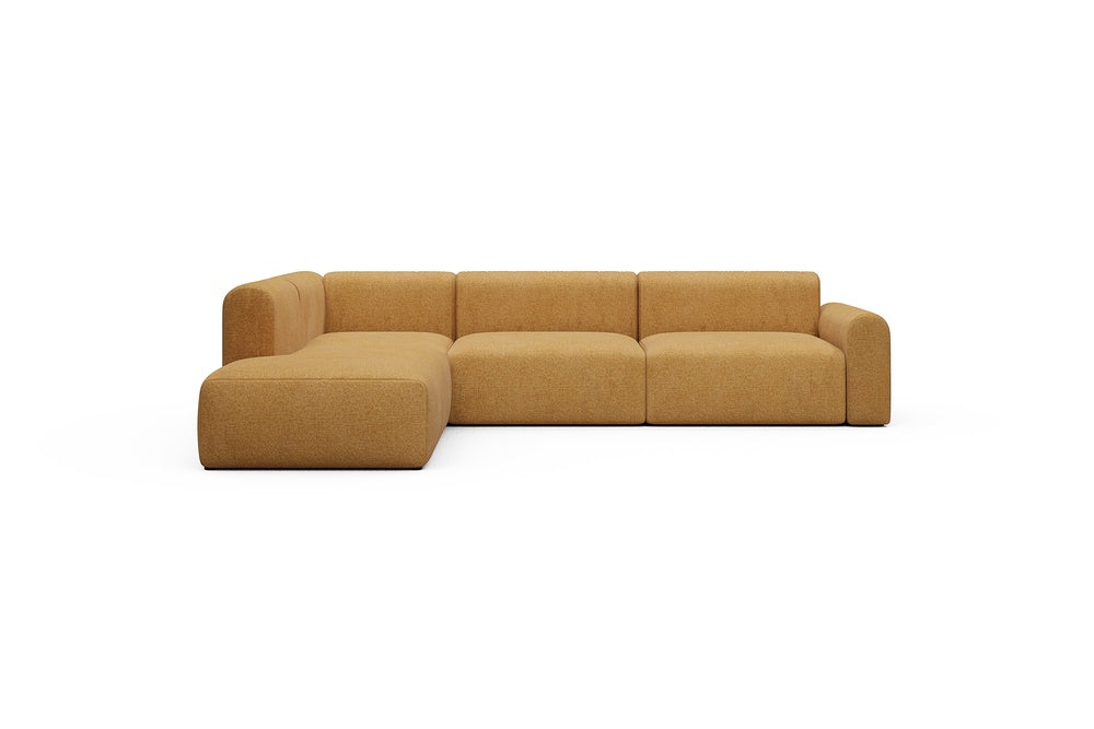 Rund Casual Modular Sofa - Configurations 2 - N1L - 312 x 224 cm - 3,5 Seater + Open-end - 497 Casone Warm Yellow