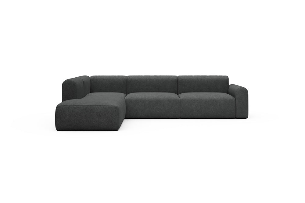 Rund Casual Modular Sofa - Configurations 2 - N1L - 312 x 224 cm - 3,5 Seater + Open-end - 529 Bouclé Charcoal