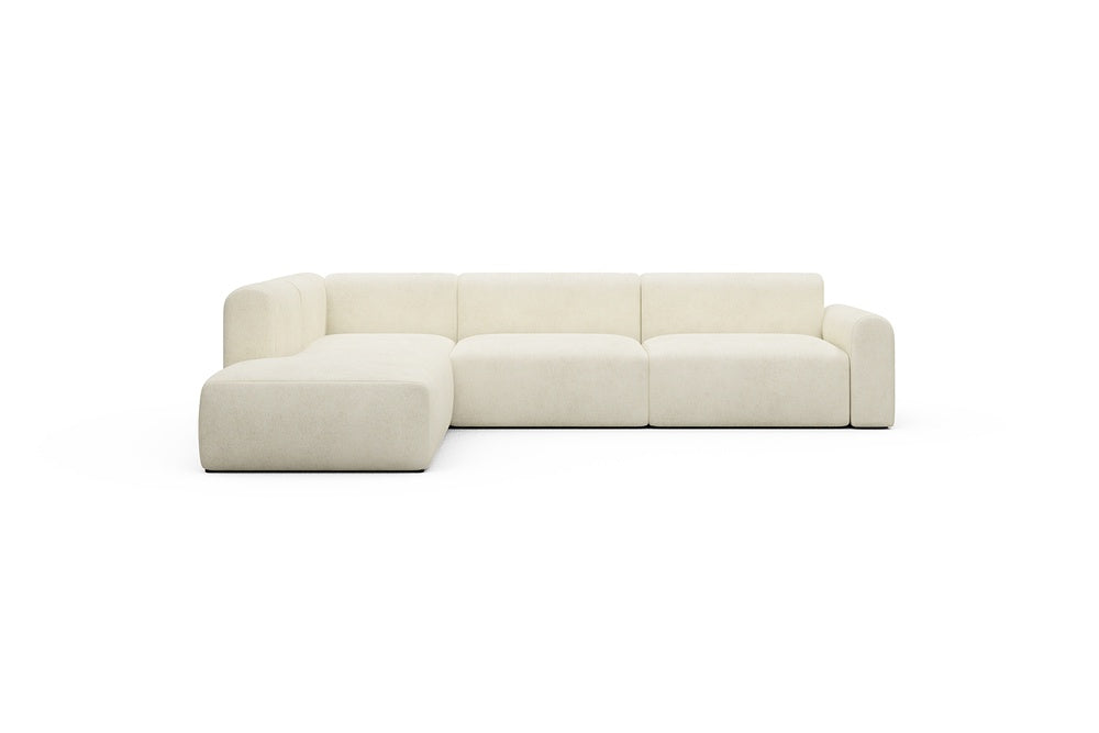 Rund Casual Modular Sofa - Configurations 2 - N1L - 312 x 224 cm - 3,5 Seater + Open-end - 531 Bouclé Off White