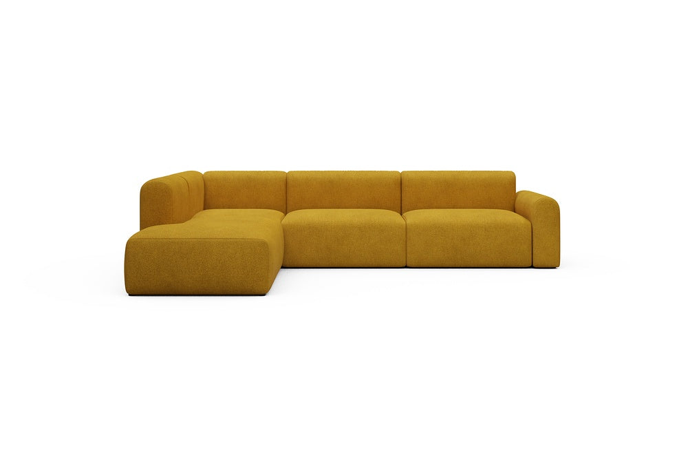 Rund Casual Modular Sofa - Configurations 2 - N1L - 312 x 224 cm - 3,5 Seater + Open-end - 536 Bouclé Ochre