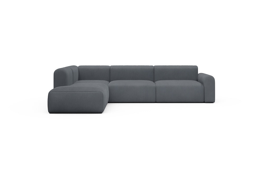 Rund Casual Modular Sofa - Configurations 2 - N1L - 312 x 224 cm - 3,5 Seater + Open-end - 592 Corduroy Silvermist