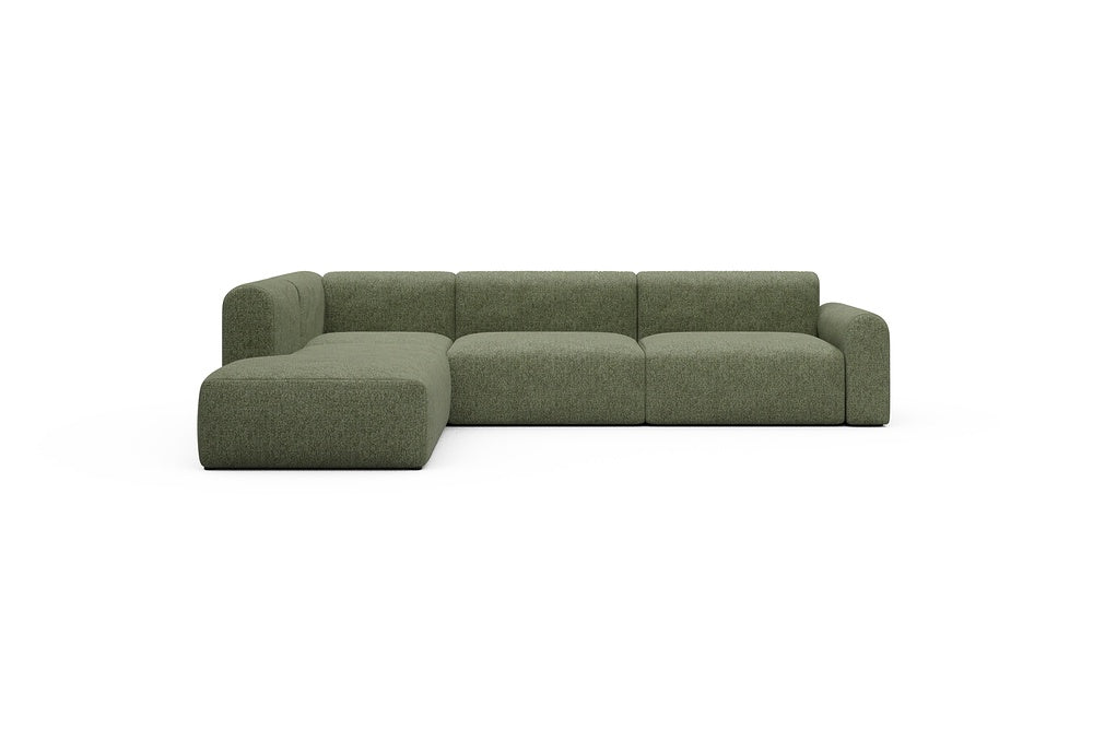Rund Casual Modular Sofa - Configurations 2 - N1L - 312 x 224 cm - 3,5 Seater + Open-end - 775 Carreno Vivid Green
