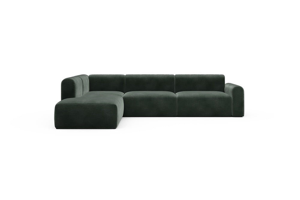Rund Casual Modular Sofa - Configurations 2 - N1L - 312 x 224 cm - 3,5 Seater + Open-end - 814 Smooth Laural Green
