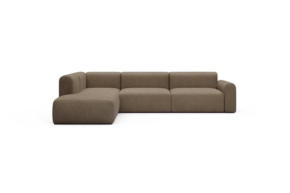 Rund Casual Modular Sofa - Configurations 2 - N1L - 312 x 224 cm - 3,5 Seater + Open-end - 817 Aivi Khaki Brown