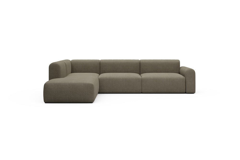 Rund Casual Modular Sofa - Configurations 2 - N1L - 312 x 224 cm - 3,5 Seater + Open-end - 850 Mahoga Caramel Grey