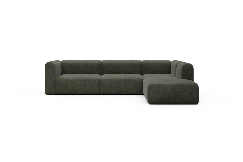 Rund Casual Modular Sofa - Configurations 2 - N2H - 312 x 224 cm - 4 Seater + Open-end - 413 Esina Olive Green