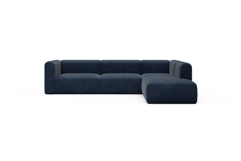 Rund Casual Modular Sofa - Configurations 2 - N2H - 312 x 224 cm - 4 Seater + Open-end - 414 Esina Indigo Blue
