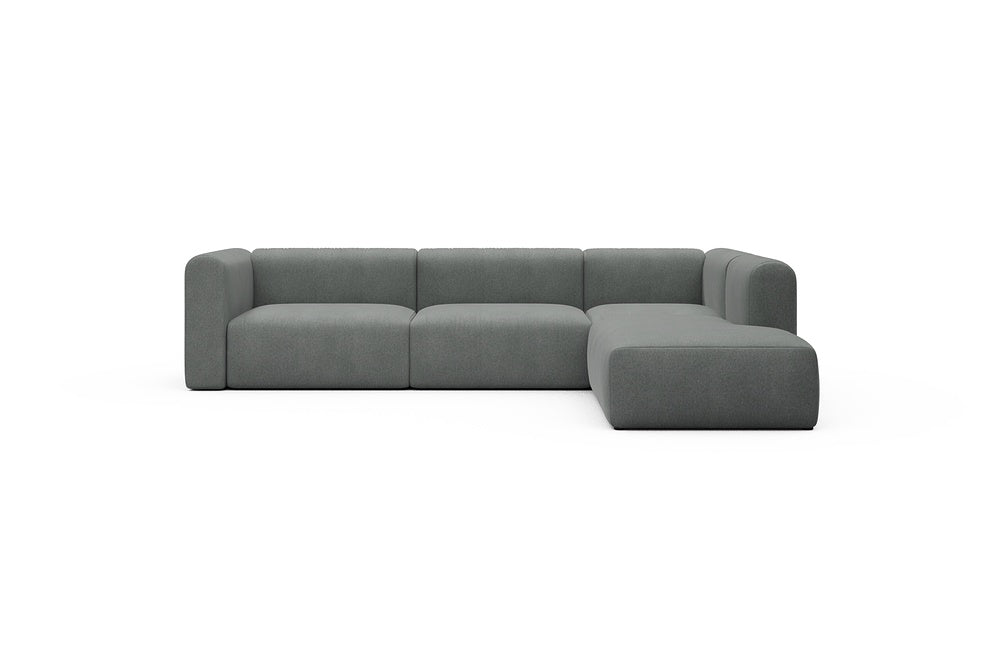 Rund Casual Modular Sofa - Configurations 2 - N2H - 312 x 224 cm - 4 Seater + Open-end - 440 Satya Steel Grey