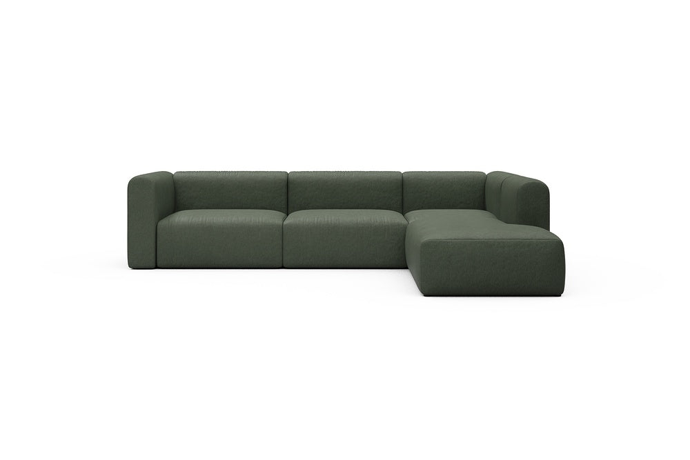 Rund Casual Modular Sofa - Configurations 2 - N2H - 312 x 224 cm - 4 Seater + Open-end - 488 Denari Forest Green