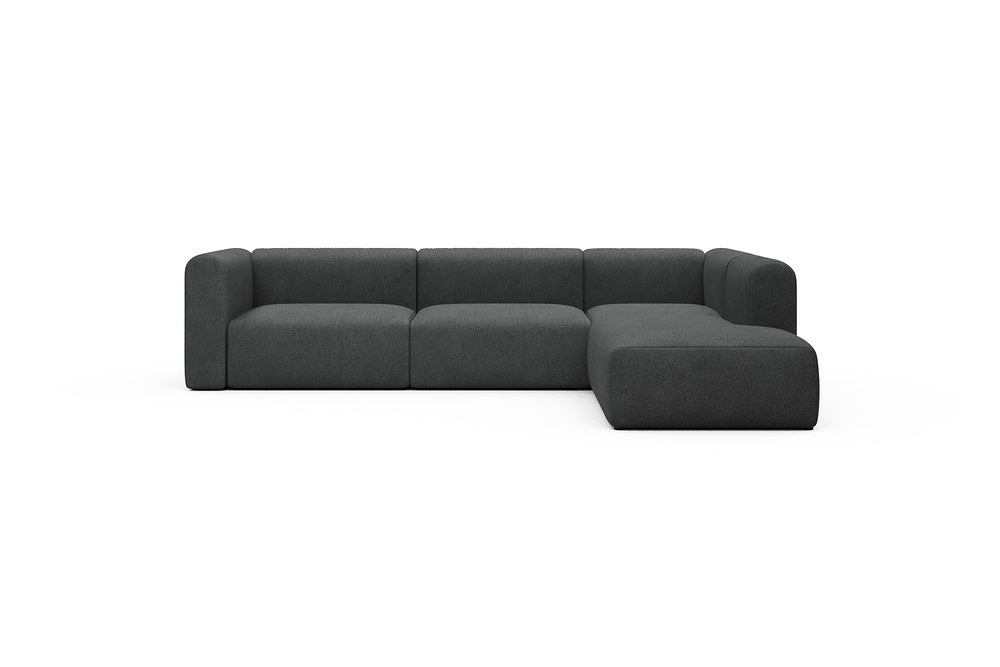 Rund Casual Modular Sofa - Configurations 2 - N2H - 312 x 224 cm - 4 Seater + Open-end - 529 Bouclé Charcoal