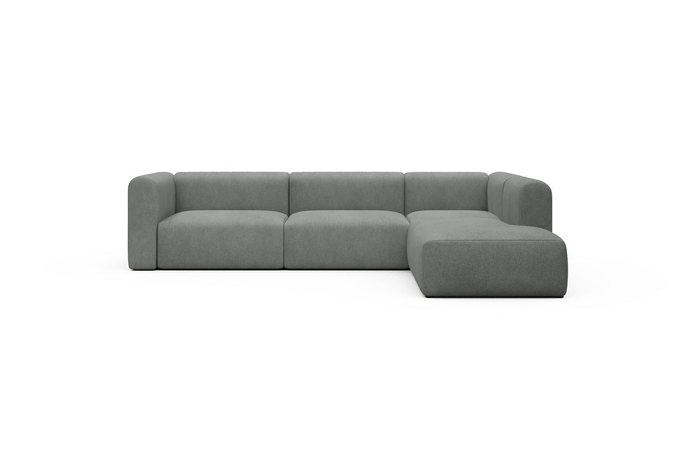 Rund Casual Modular Sofa - Configurations 2 - N2H - 312 x 224 cm - 4 Seater + Open-end - 533 Bouclé Ash Grey