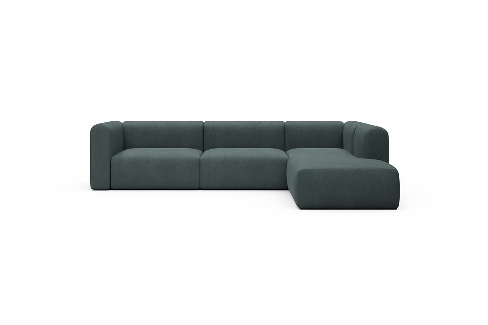 Rund Casual Modular Sofa - Configurations 2 - N2H - 312 x 224 cm - 4 Seater + Open-end - 573 Vivus Dusty Blue