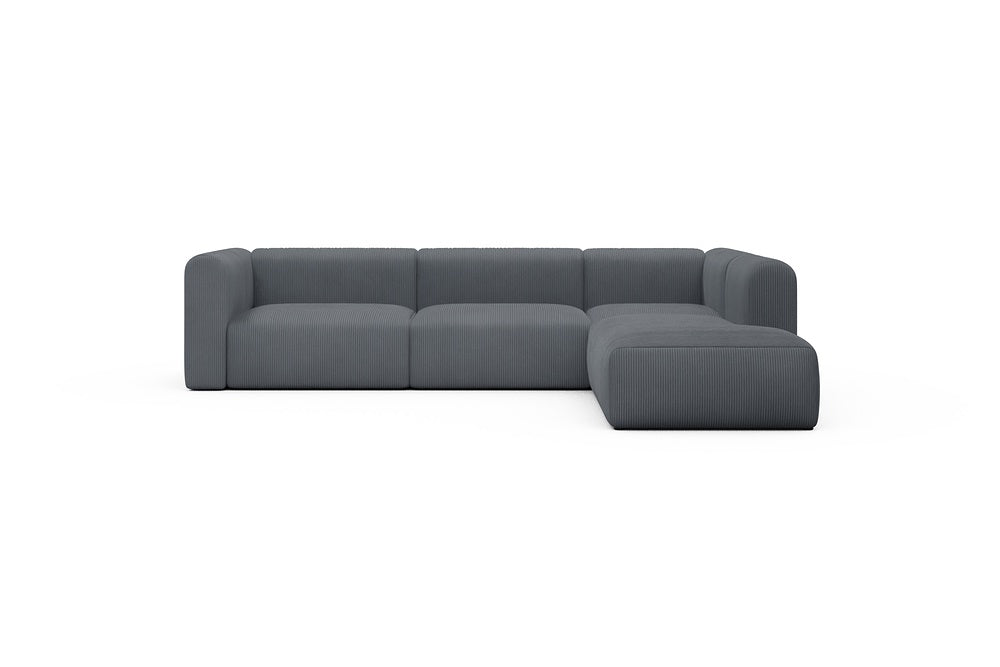 Rund Casual Modular Sofa - Configurations 2 - N2H - 312 x 224 cm - 4 Seater + Open-end - 592 Corduroy Silvermist