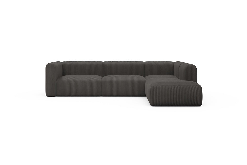 Rund Casual Modular Sofa - Configurations 2 - N2H - 312 x 224 cm - 4 Seater + Open-end - 597 Corduroy Charcoal