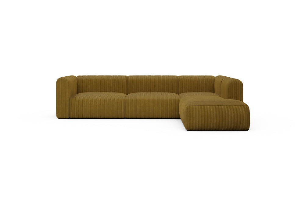 Rund Casual Modular Sofa - Configurations 2 - N2H - 312 x 224 cm - 4 Seater + Open-end - 601 Corduroy Ochre