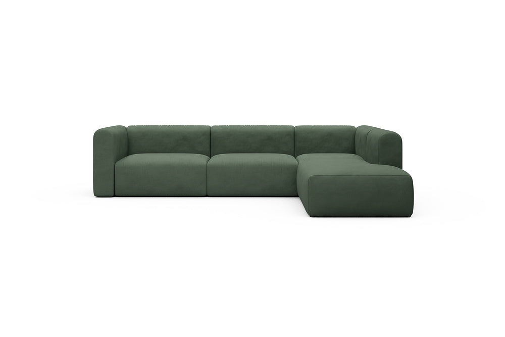 Rund Casual Modular Sofa - Configurations 2 - N2H - 312 x 224 cm - 4 Seater + Open-end - 769 Cura Saga Green
