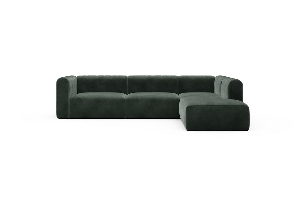 Rund Casual Modular Sofa - Configurations 2 - N2H - 312 x 224 cm - 4 Seater + Open-end - 814 Smooth Laural Green