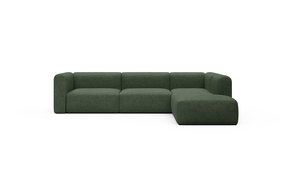 Rund Casual Modular Sofa - Configurations 2 - N2H - 312 x 224 cm - 4 Seater + Open-end - 869 Vanora Deep Green