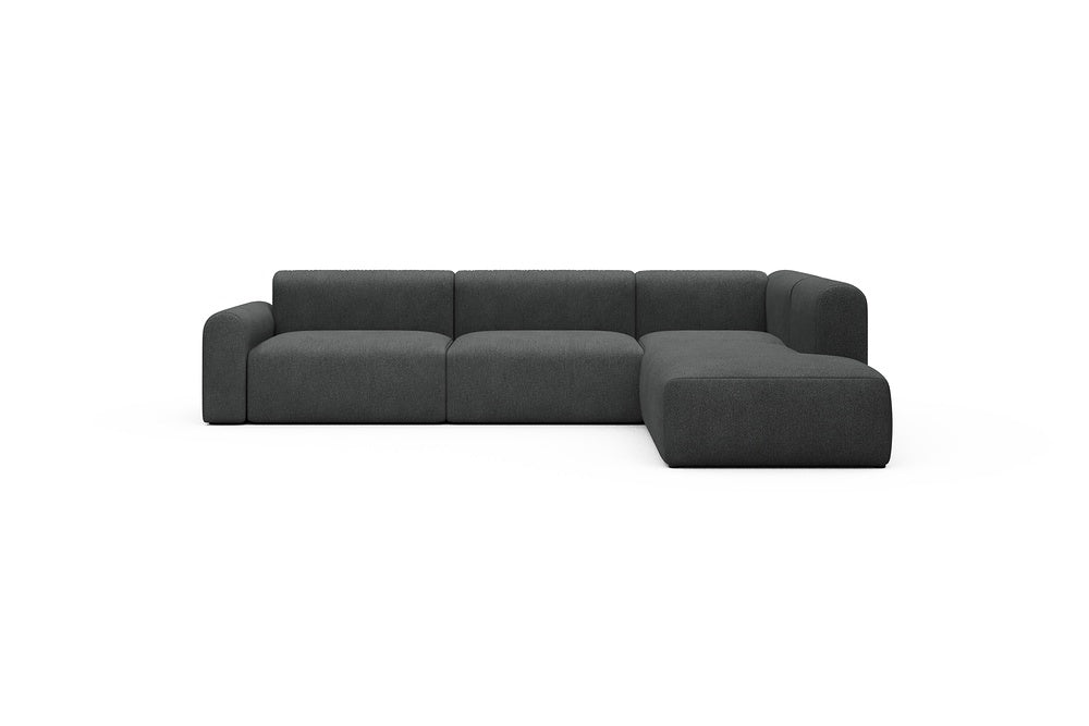 Rund Casual Modular Sofa - Configurations 2 - N2L - 312 x 224 cm - Open-end + 4 Seater - 529 Bouclé Charcoal