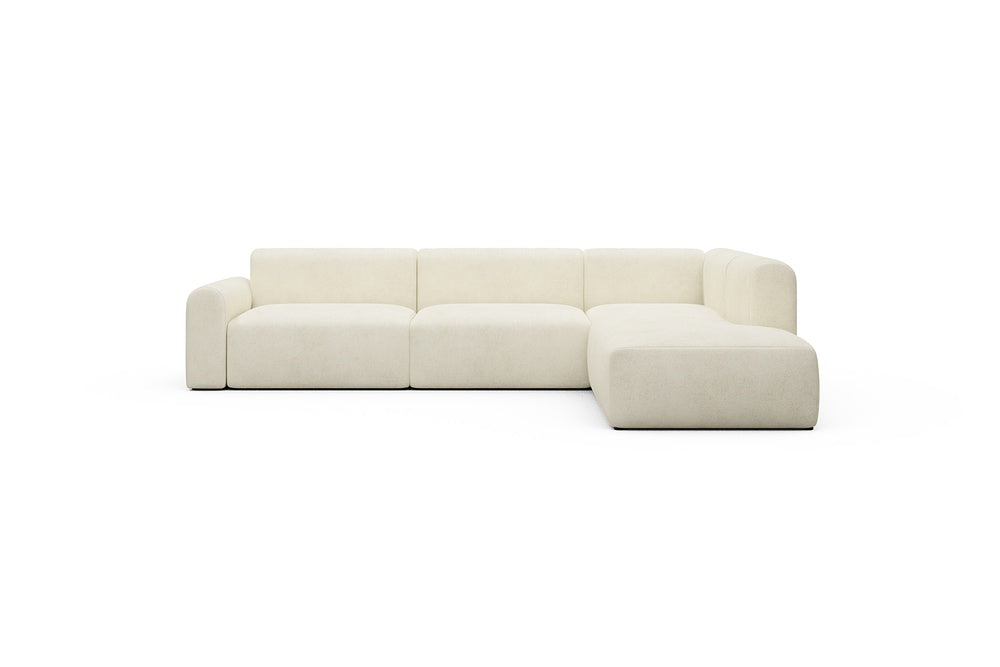 Rund Casual Modular Sofa - Configurations 2 - N2L - 312 x 224 cm - Open-end + 4 Seater - 531 Bouclé Off White