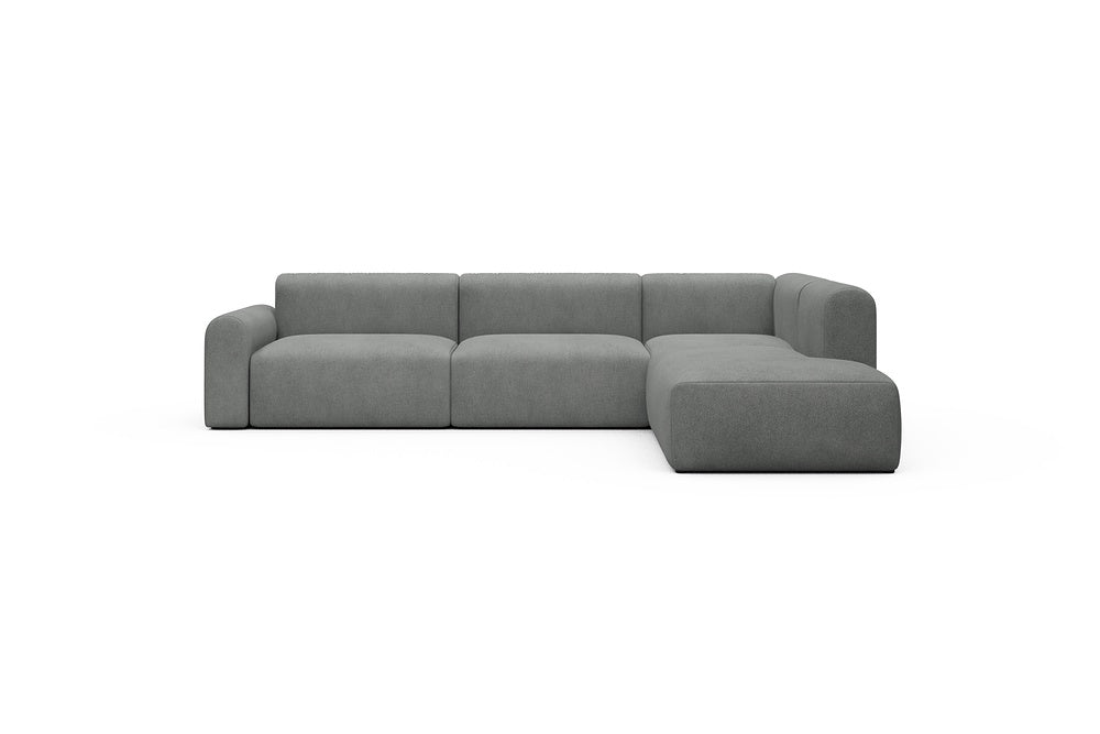 Rund Casual Modular Sofa - Configurations 2 - N2L - 312 x 224 cm - Open-end + 4 Seater - 533 Bouclé Ash Grey