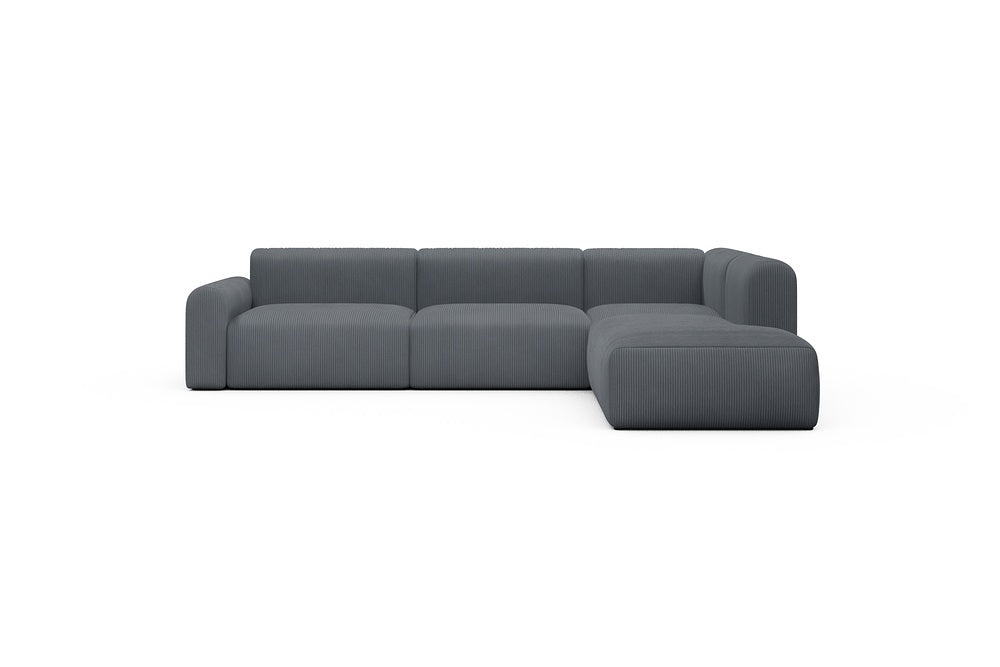 Rund Casual Modular Sofa - Configurations 2 - N2L - 312 x 224 cm - Open-end + 4 Seater - 592 Corduroy Silvermist