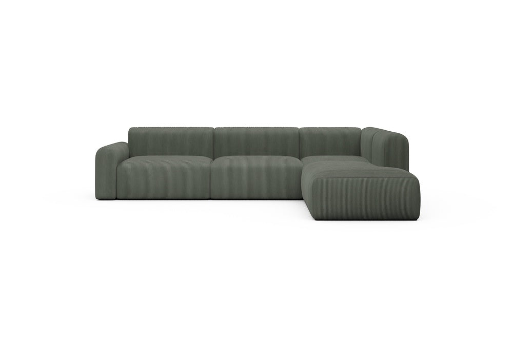 Rund Casual Modular Sofa - Configurations 2 - N2L - 312 x 224 cm - Open-end + 4 Seater - 598 Corduroy Sage