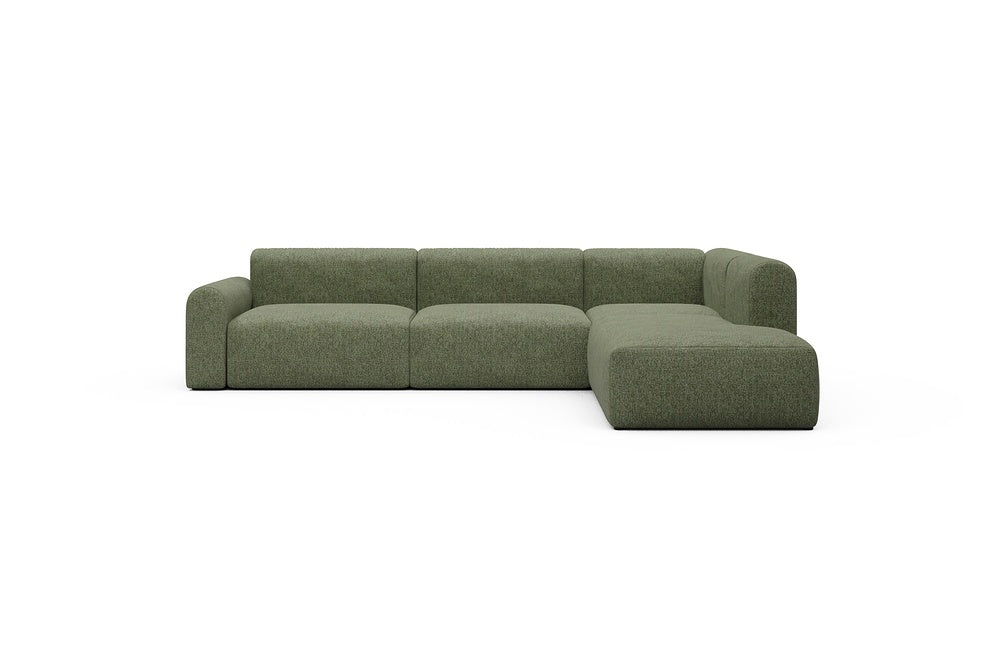 Rund Casual Modular Sofa - Configurations 2 - N2L - 312 x 224 cm - Open-end + 4 Seater - 775 Carreno Vivid Green