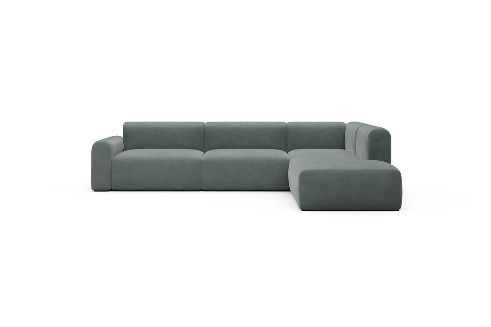 Rund Casual Modular Sofa - Configurations 2 - N2L - 312 x 224 cm - Open-end + 4 Seater - 812 Smooth Smooth Silver Grey